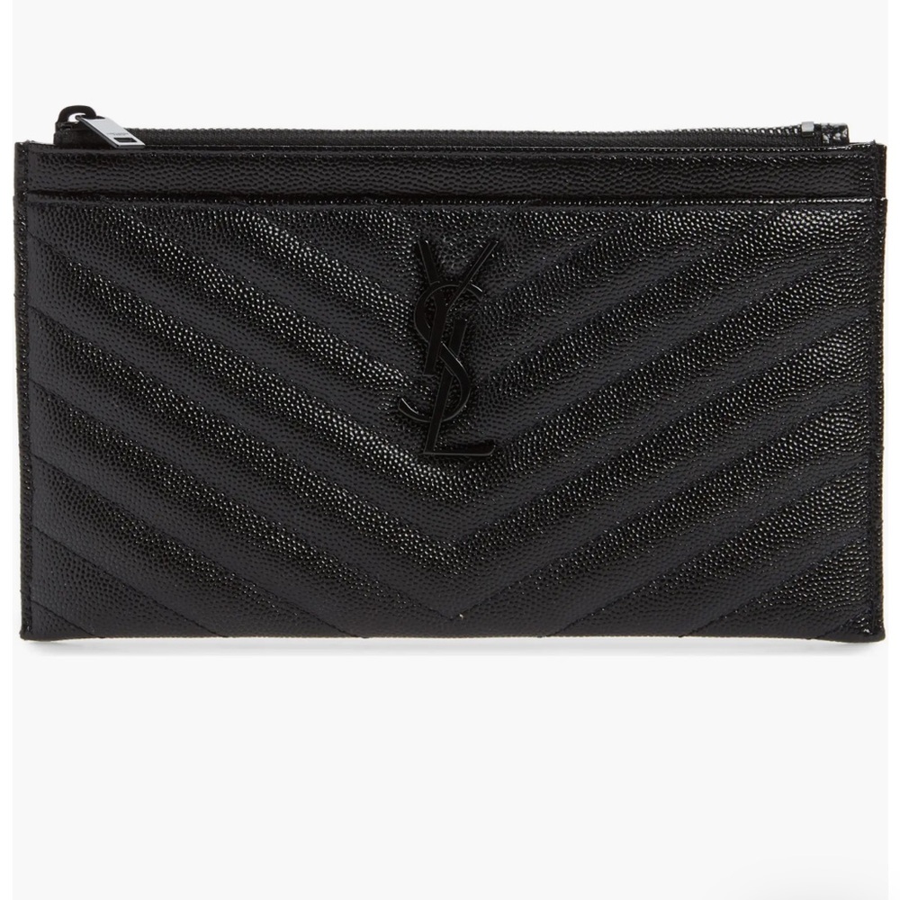 YSL Black Zip Pouch